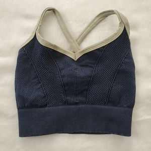 30. Free People Movement Textured Sports Bra Navy Blue